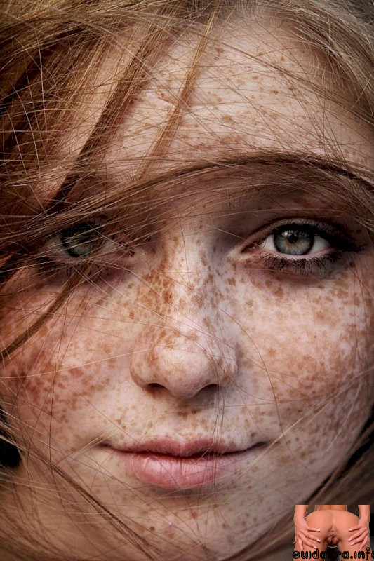 redhead door closeup freckles